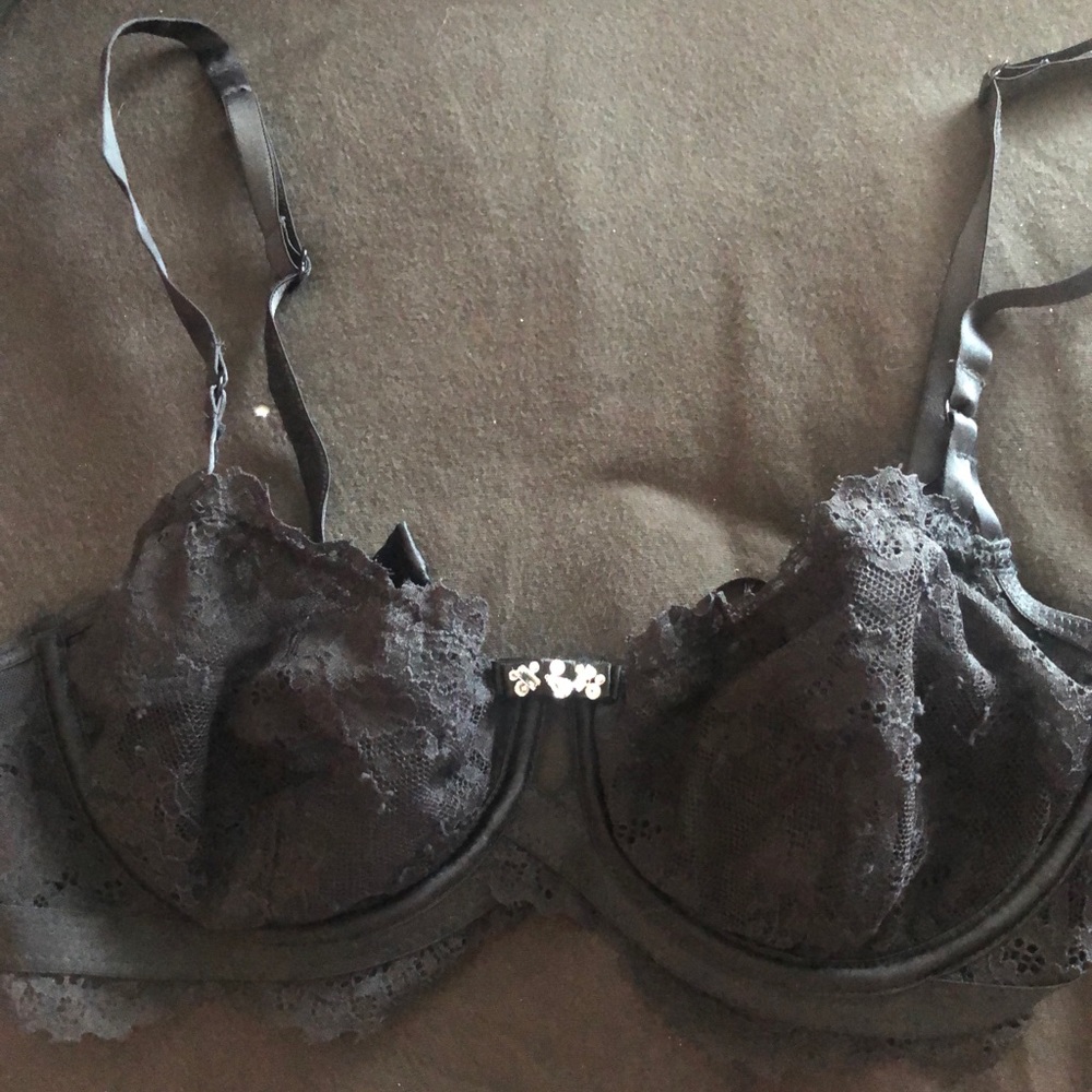 Black Victoria’s Secret Bra with rhinestones